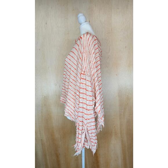Free People We the Free Cotton Cream/Orange Striped Loose Knit Sweater Size XS - Picture 2 of 8